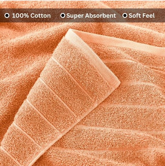 Set of Casa Platino Peach Fuzz Towels - Picture 3 of 6